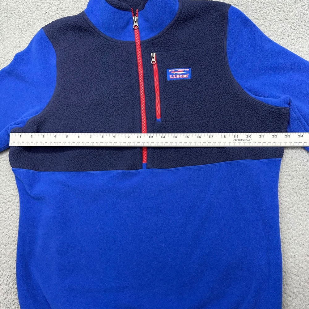LL Bean 501068 Womens XL Blue Navy 1/4 Zip Polartec Fleece Pullover Jacket Shirt - Picture 4 of 11